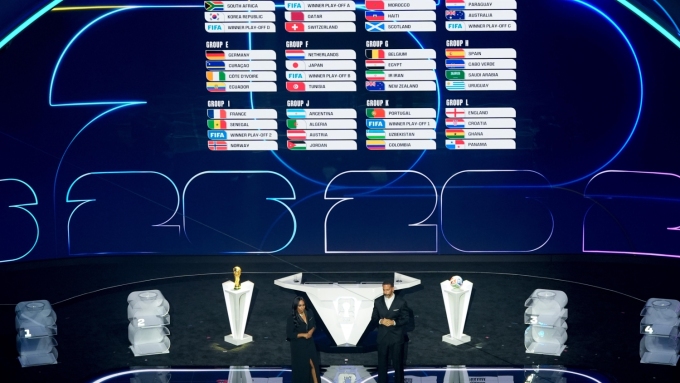 Les 12 groupes de la Coupe du monde de soccer 2026.  Photo : Associated Press / Alex Brandon