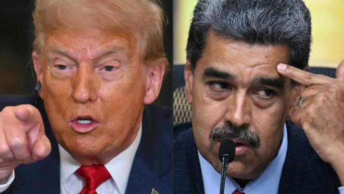 US President Donald Trump in Washington, DC and Venezuelan President Nicolas Maduro in Caracas. Picture: Jim Watson and Federico Parra / AFP