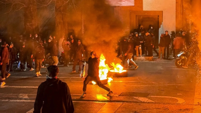 Protesters in Tehran on Jan. 9.Source: MAHSA/AFP/Getty Images