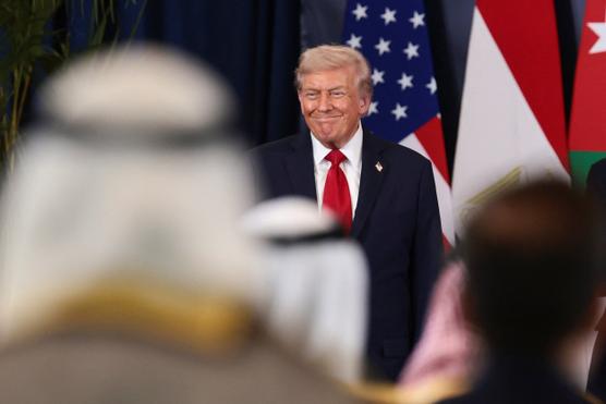 US President Donald Trump, at the official signing of the first phase of the Gaza ceasefire agreement between Israel and Hamas, in Sharm el-Sheikh, Egypt, on October 13, 2025. EVELYN HOCKSTEIN / REUTERS