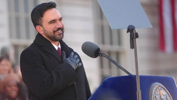 Getty Images / Speaking to a cheering crowd of thousands at his inauguration, Mamdani pledged to "govern expansively and audaciously"