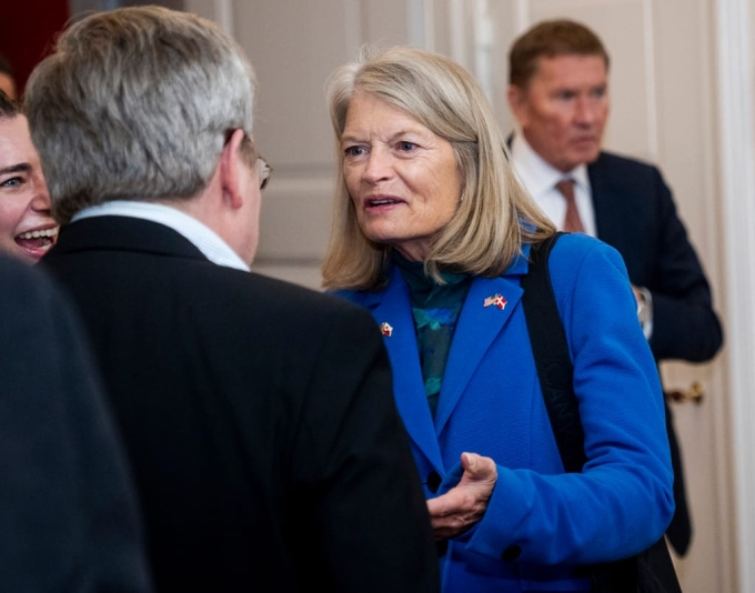 U.S. Republican Sen. Lisa Murkowski was speaking after after taking part in a bipartisan delegation of U.S. lawmakers meeting with Danish and Greenlandic officials. | Ida Marie Odgaard/Ritzau Scanpix/AFP via Getty Images