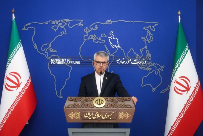 Esmaeil Baghaei spokesperson of Iran's Foreign Ministry seen during his weekly press conference on Monday as the country faces heightened regional tensions. Foad Ashtari/SOPA Images/Shutterstock