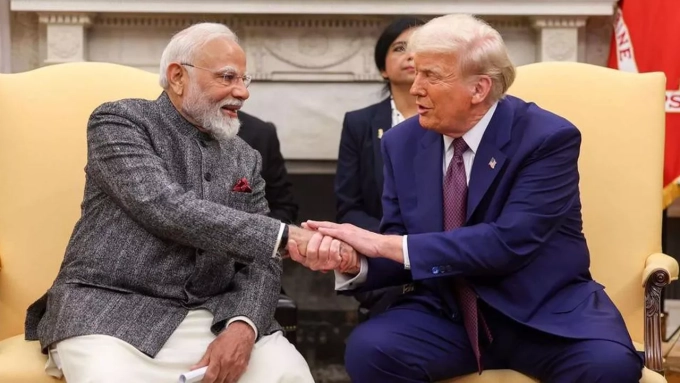 Le Premier ministre indien Narendra Modi et Donald Trump auraient conclu un « deal » commercial ce lundi. (Photo Eyepress News/Sipa)