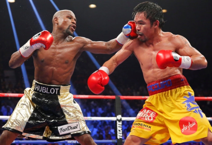 Floyd Mayweather, Jr. beat Manny Pacquiao by unanimous decision in 2015. steve marcus/Reuters