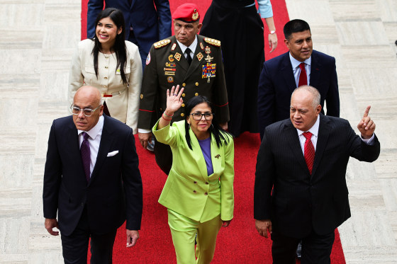 Delcy Rodríguez and other senior officials arrive in Caracas, Venezuela, last month.Jesus Vargas / Getty Images