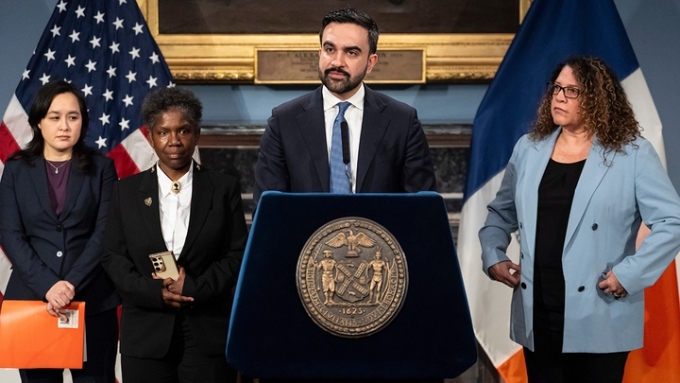 New York Mayor Zohran Mamdani claimed the pace of cleanup was increasing during a press conference on Feb. 1. (Yuki Iwamura/AP)