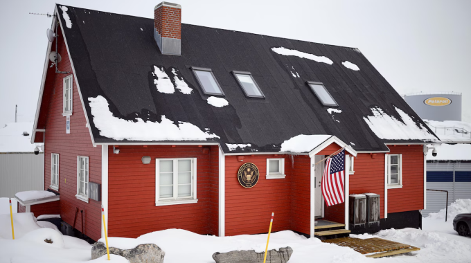 Le consulat américain à Nuuk, au Groenland, en mars 2025. (Photo d'archives)  Photo : Getty Images / Leon Neal
