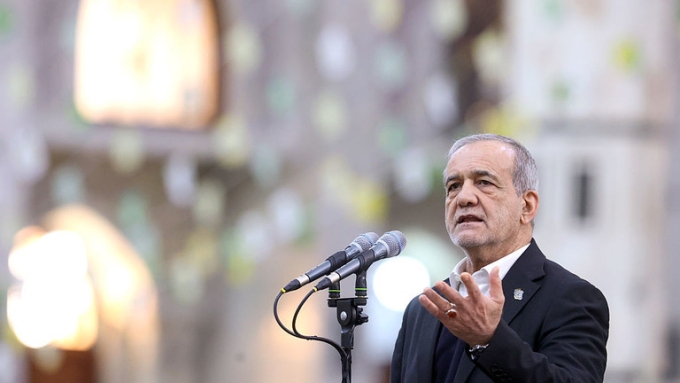 FILE PHOTO: Iranian President Masoud Pezeshkian. © Getty Images / Iranian Presidency / Handout / Anadolu