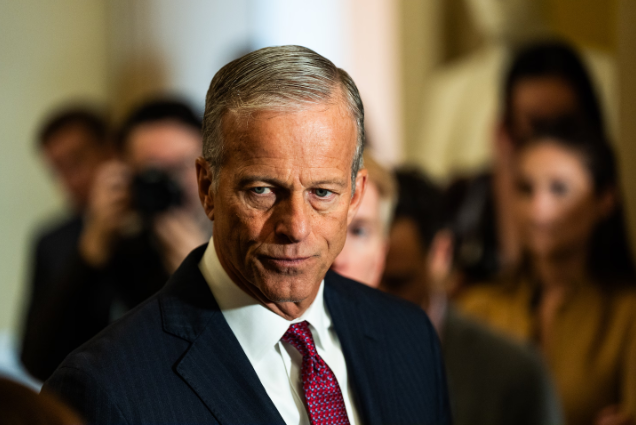 Senate Majority Leader John Thune (R-South Dakota) in January. (Demetrius Freeman/The Washington Post)