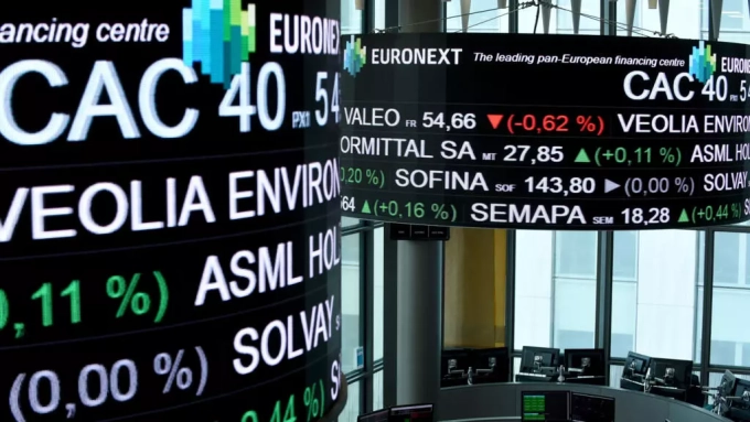 La salle de contrôle d'Euronext, société qui gère la Bourse de Paris