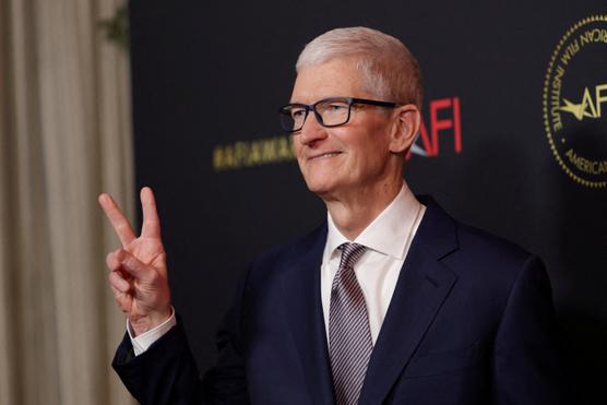 Apple's CEO Tim Cook attends the American Film Institute (AFI) Awards Luncheon in Los Angeles, California, on January 9, 2026. MARIO ANZUONI / REUTERS