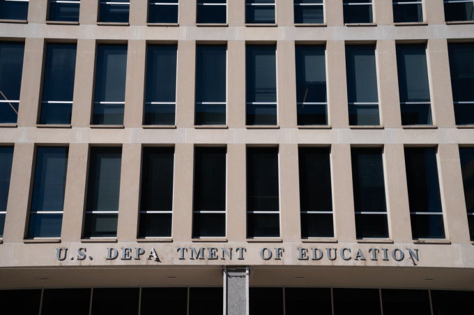 US education secretary Linda McMahon said agency could take action under Title IV of Higher Education Act of 1965 if schools did not respond to demand. Photograph: Allison Robbert/AP