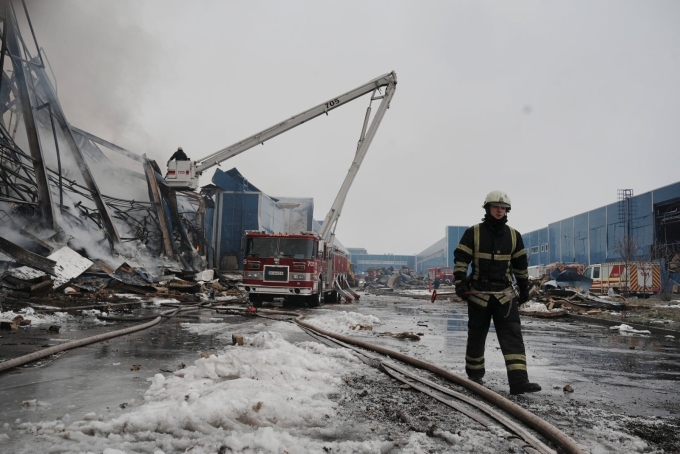 A rescue worker at a Philip Morris factory in Kharkiv, Ukraine, which was hit in a Russian missile strike in January.Credit...Viktoriia Yakymenko/Global Images Ukraine, via Getty Images