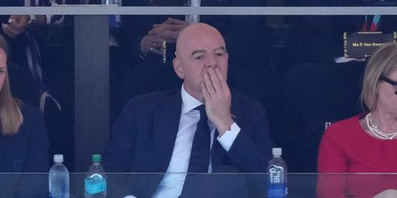 Le président de la fédération internationale de football, Gianni Infantino, lors du match de la Coupe du monde entre les Etats-Unis et la Belgique. A Seattle (Washington), le 6 juillet 2026. NICK DIDLICK/AP