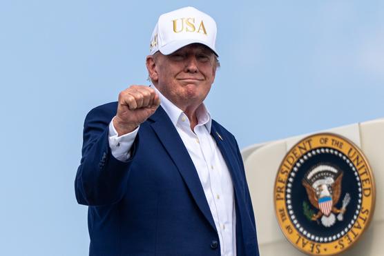 Le président américain, Donald Trump, à Morristown (New Jersey), le 9 août 2026. JULIA DEMAREE NIKHINSON/AP PHOTO