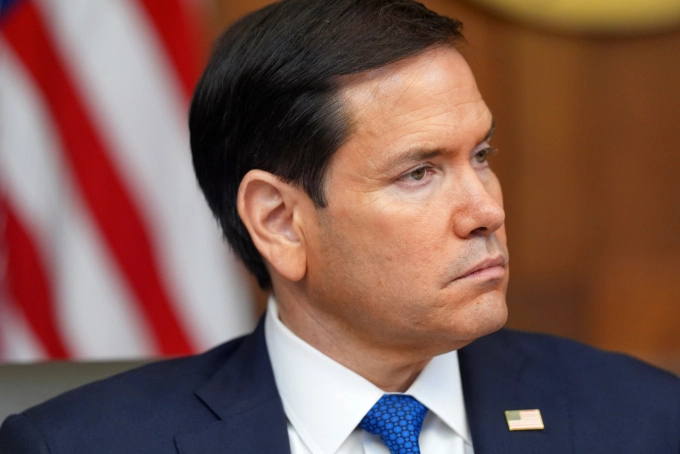 Secretary of State Marco Rubio attends a Cabinet meeting at Camp David last month. (Jacquelyn Martin/AP)