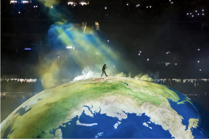 Kanye West, also known as Ye, performs at the Ataturk Olympic Stadium in Istanbul on May 30. (Yasin Akgul/AFP/Getty Images)