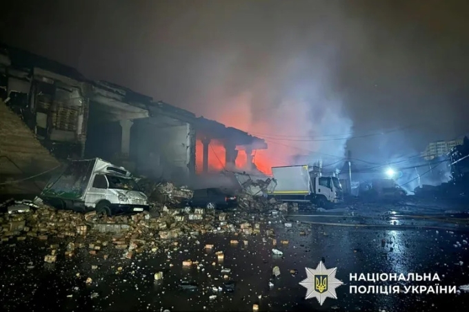 Six people were killed in a Russian strike on a farm facility in the Kharkiv region of eastern Ukraine (Handout)