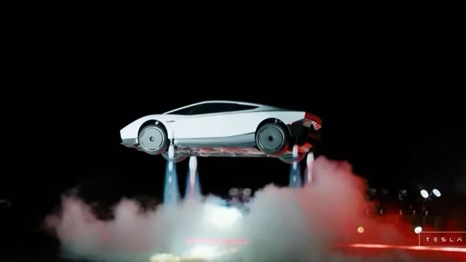 Le roadster volant de Tesla promet une accélération quasi instantanée (Photo Tesla/AFP)
