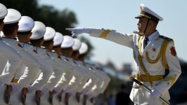 Chinese honour guards. Picture: AFP Photo/Wang Zhao