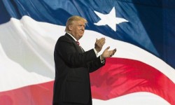 The Republican nominee has risen 3.5 points in national polling averages since he gave his acceptance speech. Photograph: UPI / Barcroft Images
