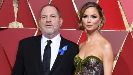 Embattled US producer Harvey Weinstein and his ex-wife US designer Georgina Chapman. Picture: Angela WeissSource:AFP