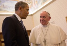 President Barack Obama meets Pope Francis at his private library in the Apostolic Palace on March 27, 2014 in Vatican City. Photo by Vatican Pool/Getty Images