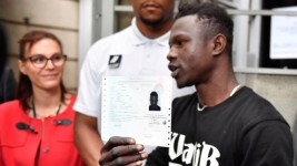 AFP/GETTY / Mr Gassama was given residency on Tuesday, a first step towards citizenship