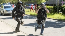 Armed police have sealed off the complex