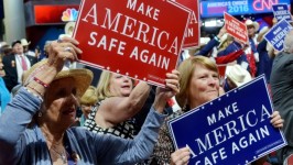 A grim procession of speakers at the Republican National Convention have turned the imaginations of nervous delegates to a future of more free-floating anxiety about personal and national security. (Warren DillawayThe Star-Beacon/Associated Pre