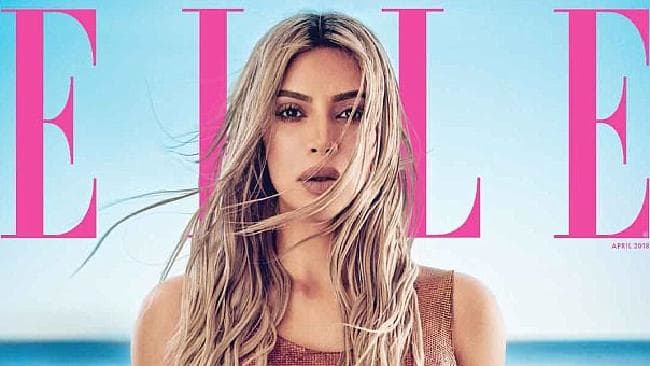Kim Kardashian on the cover of Elle magazine. Picture: ElleSource:Supplied