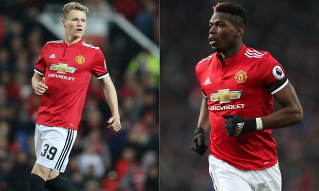 Scott McTominay has the defensive discipline, avoidance of errors and positional nous that José Mourinho loves. Paul Pogba is languishing on the Manchester United bench. Composite: Getty Images