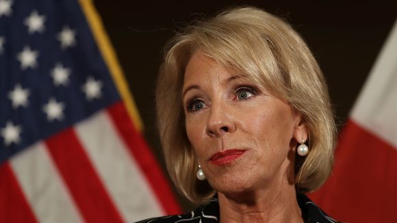 Education Secretary Betsy DeVos speaks to the news during a press conference held at the Heron Bay Marriott about her visit to Marjory Stoneman Douglas High School in Parkland on March 7, 2018 in Coral Springs, Fla. (Photo: Joe Raedle, Getty Imag