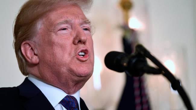 Donald Trump declared ‘mission accomplished’ after the strikes on three Syrian sites where chemical weapons are made. Picture: AP Photo/Susan WalshSource:AP