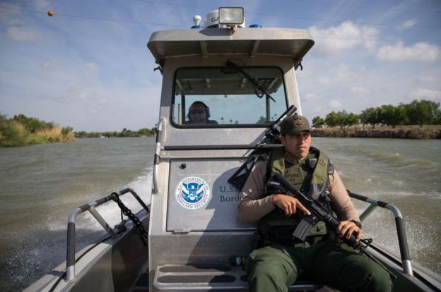 Image copyrightGETTY IMAGES Image caption The border, including the Rio Grande River, are policed by US Border Patrol