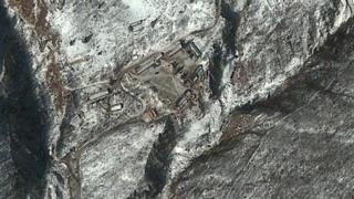 DIGITALGLOBE / A satellite image of the Punggye-ri nuclear test site in North Korea