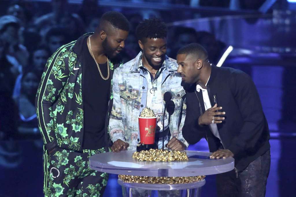In this Saturday, June 16, 2018, photo, Winston Duke, from left