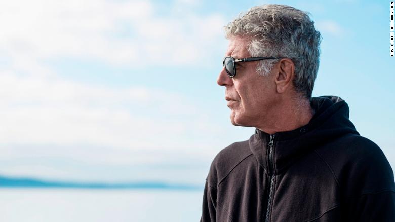 Anthony Bourdain rides the ferry to Vashon Island in July 2017 while filming "Parts Unknown" in Seattle