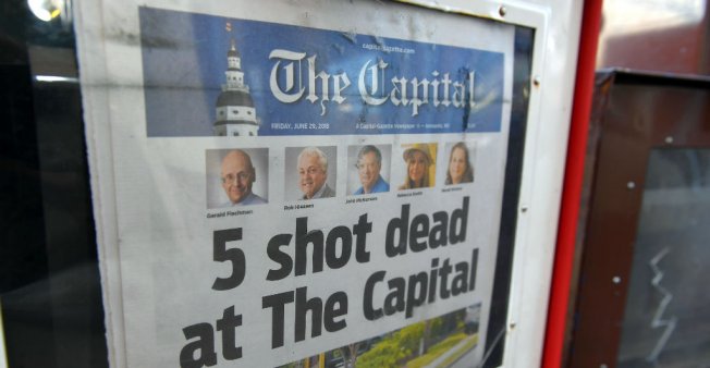 © Mandel Ngan, AFP | The journalists at the Capital Gazette published their newspaper on June 29, 2018, a day after a shooting at their offices.