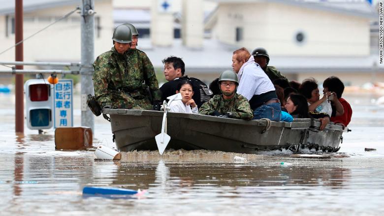 Flooding and landslides in Japan leave at least 85 dead