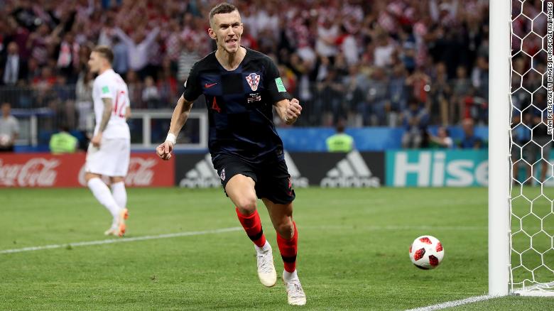 MOSCOW, RUSSIA - JULY 11: Ivan Perisic of Croatia celebrates after scoring his team's first goal during the 2018 FIFA World Cup Russia Semi Final match between England and Croatia at Luzhniki Stadium on July 11, 2018 in Moscow, Russia. (Phot