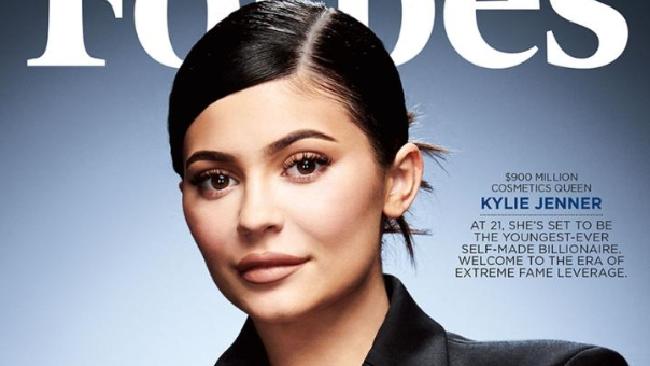 Kylie Jenner’s ‘self-made’ Forbes cover is copping serious backlash. Picture: TwitterSource:Supplied