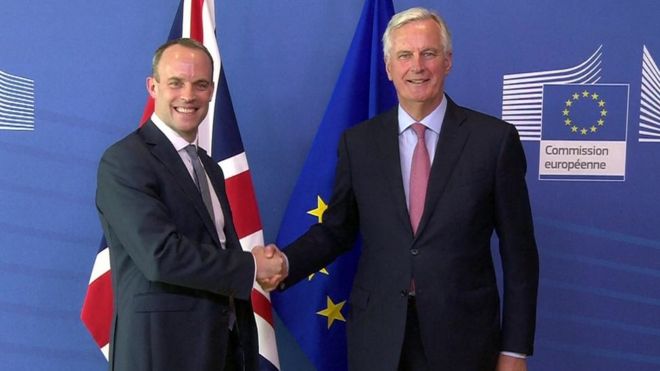 The UK's new Brexit secretary has offered to meet Michel Barnier throughout August to "intensify" talks and "get some energy" into them.