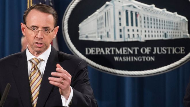 AFP / US Deputy Attorney General Rod Rosenstein