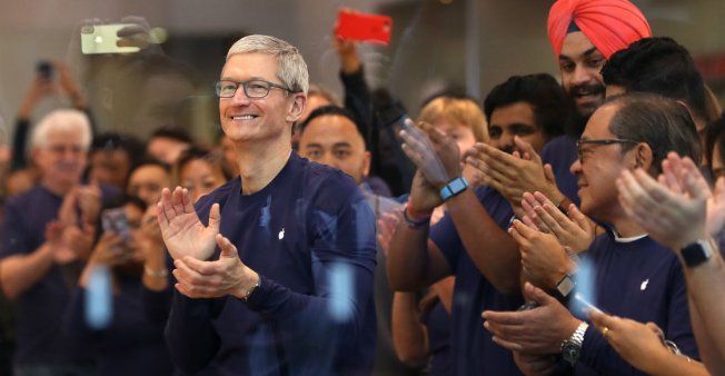 © Justin Sullivan, AFP | Apple chief executive Tim Cook has doubled the company’s profits but struggled to develop a product to surpass the iconic iPhone.