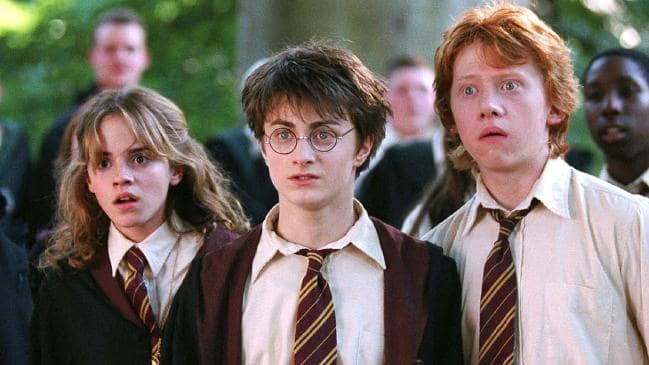 Emma Watson, Daniel Radcliffe and Rupert Grint in a scene from Harry Potter and the Prisoner of Azkaban.Source:News Limited