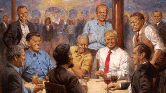 Trump mocked over White House painting.Source:Supplied