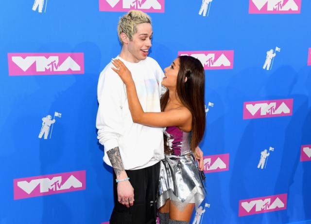 Pete Davidson and Ariana Grande attend the MTV Video Music Awards at Radio City Music Hall, Aug. 20, 2018, in New York. (Photo: Getty Images)
