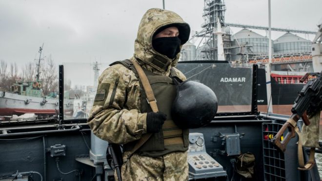 GETTY IMAGES / Ukrainian forces have been mobilised in the port of Mariupol on the Sea of Azov